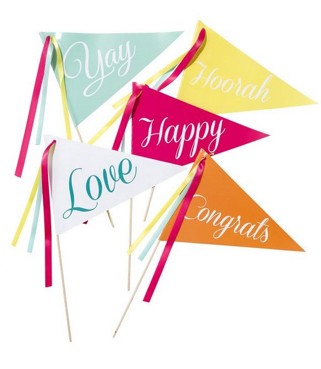 Table Centrepiece: 'Be Happy' Flags